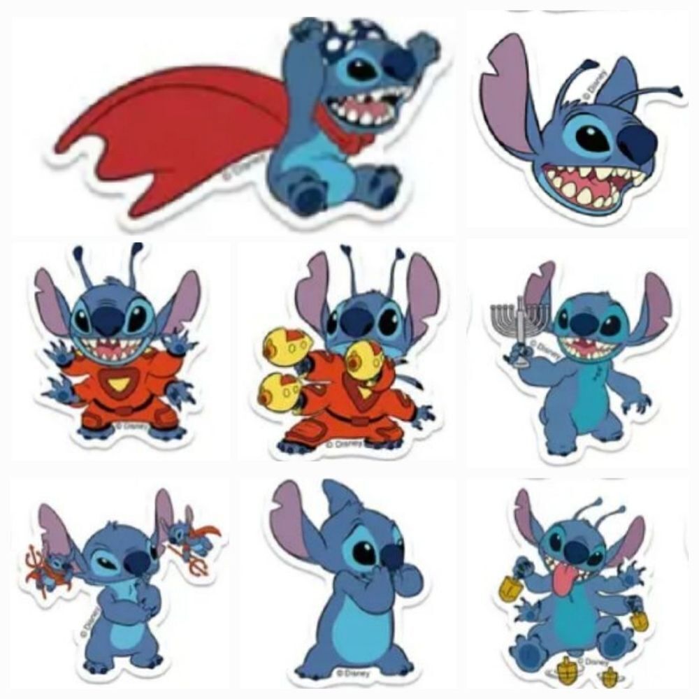 Disney Lilo & Stitch Sticker Decals Hannakah Dredel Hero Blue Koala Variety Pack